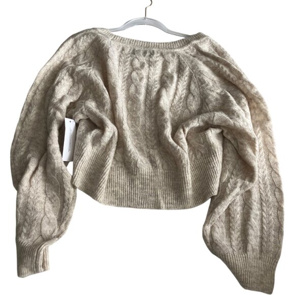 RUMORED Frenchie Cardigan Cream Cable size L Large Oversized - Picture 7 of 12